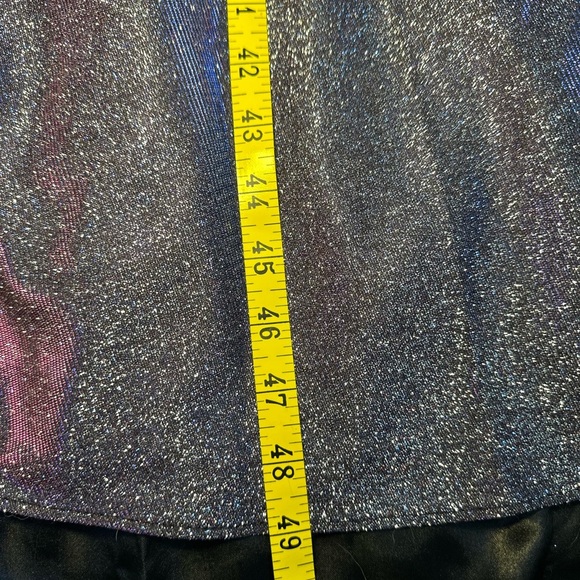 Prom Dress NWT Purple Silver Sparkle CorsetBack High Neck w/Pockets Women’s 10 - Picture 13 of 15